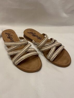 JELLYPOP Flat Slide Strappy Sandals (size: 6)